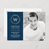 Classic Wreath EDITABLE FARBEN Abschluss Postkarte (Vorne/Hinten)