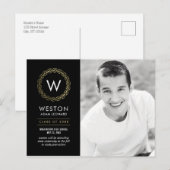 Classic Wreath EDITABLE FARBEN Abschluss Postkarte (Vorne/Hinten)