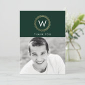 Classic Wreath EDITABLE FARBEN Foto Dankeskarte (Stehend Vorderseite)