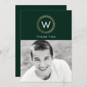 Classic Wreath EDITABLE FARBEN Foto Dankeskarte (Vorne/Hinten)