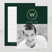 Classic Wreath EDITABLE FARBEN Foto Dankeskarte (Vorne/Hinten)