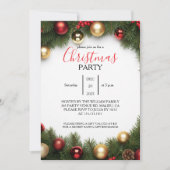 Classic Wreath Family Christmas Party Invitation Einladung (Vorderseite)