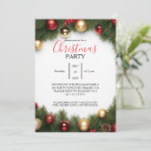 Classic Wreath Family Christmas Party Invitation Einladung (Stehend Vorderseite)