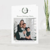 Classic Wreath Monogramm: 1 Foto geflochtener Urla Karte (Vorderseite)