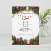 Classic Wreath Office Christmas Party Invitation Einladung (Stehend Vorderseite)