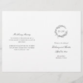 Classic Wreath Wedding Paper Program Booklet Flyer (Vorne)