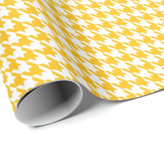 Classic Yellow and White Houndstooth Pattern Geschenkpapier (Rolleneckpunkt)
