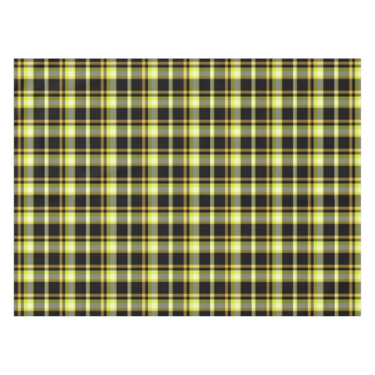 Classic Yellow Black Plaid Pattern Retro Tartan Tischdecke (Vorderseite (Horizontal))