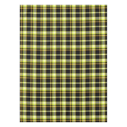 Classic Yellow Black Plaid Pattern Retro Tartan Tischdecke (Vorderseite)