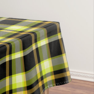Classic Yellow Black Plaid Pattern Retro Tartan Tischdecke