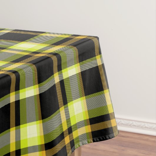 Classic Yellow Black Plaid Pattern Retro Tartan Tischdecke (Beispiel)