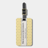 Classic Yellow Black Polka Dot, Gray Accent Stripe Gepäckanhänger (Vorderseite vertikal)