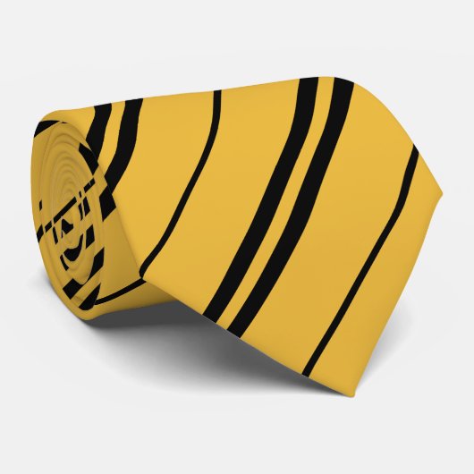 Classic Yellow Black School Stripes Pattern Krawatte (Gerollt)