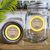 Classic Yellow Gingham Canning Jar Label Runder Aufkleber