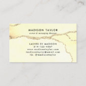 Classic Yellow Glitzer Agate Marble Monogram Treuekarte (Rückseite)