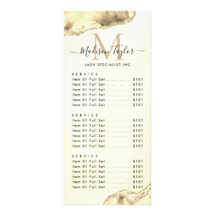 Classic Yellow Glitzer Agate Marble Monogram Werbekarte