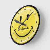 Classic Yellow Happy Face Runde Wanduhr (Winkel)