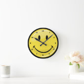 Classic Yellow Happy Face Runde Wanduhr (Zuhause)