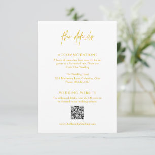Classic Yellow QR Code Elegante Hochzeit Begleitkarte