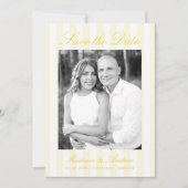 Classic Yellow Stripes Photo Wedding Save The Date (Vorderseite)