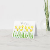 Classic Yellow Tulips Floral Wedding Vielen Dank Dankeskarte (Vorderseite)