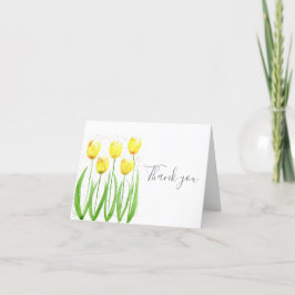 Classic Yellow Tulips Floral Wedding Vielen Dank Dankeskarte