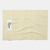 Classic Yellow & White Gingham | Personalized Name Geschirrtuch (Horizontal)