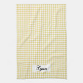 Classic Yellow & White Gingham | Personalized Name Geschirrtuch (Vertikal)
