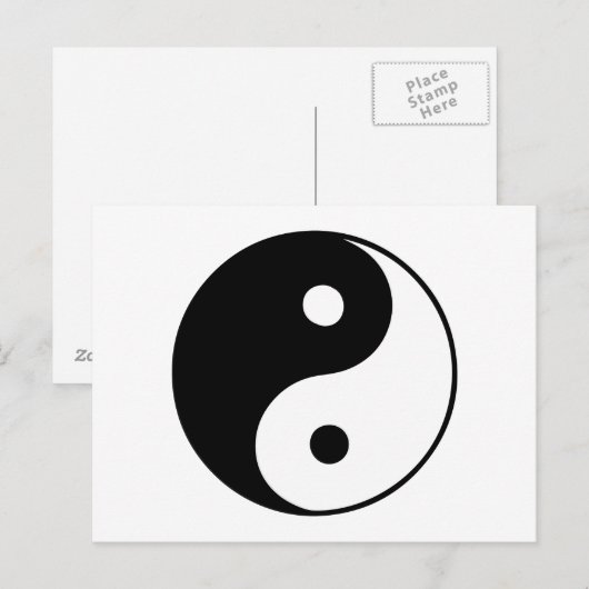 Classic Yin Yang Postkarte (Vorne/Hinten)