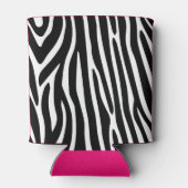 Classic Zebra Stripes Bright Pink Monogram Dosenkühler (Rückseite)
