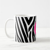 Classic Zebra Stripes Bright Pink Monogram Kaffeetasse (Links)