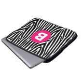 Classic Zebra Stripes Bright Pink Monogram Laptopschutzhülle (Vorne Knopf)