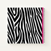 Classic Zebra Stripes Bright Pink Monogram Notizblock (Rückseite)