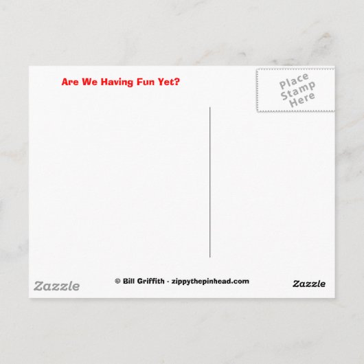 Classic Zippy Yellow Postkarte (Rückseite)