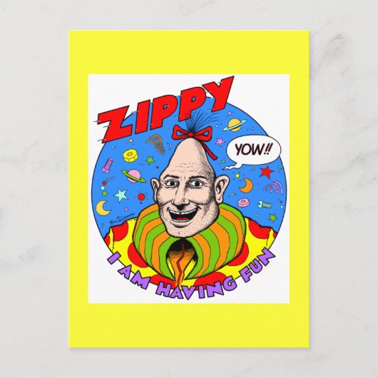 Classic Zippy Yellow Postkarte (Vorderseite)