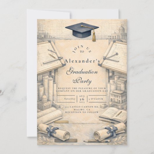 Classical Architecture Graduatio Einladung (Vorderseite)