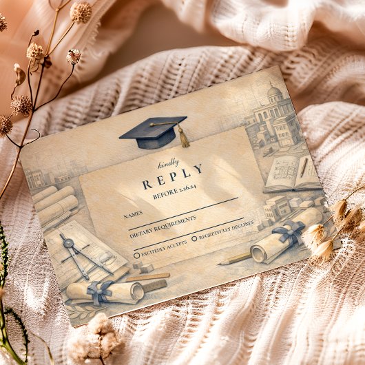 Classical Architecture Graduatio RSVP Karte