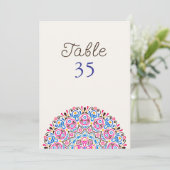 Classical Art Deco Mandala Wedding Table Number Einladung (Stehend Vorderseite)