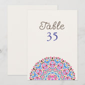 Classical Art Deco Mandala Wedding Table Number Einladung (Vorne/Hinten)