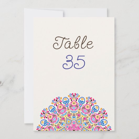 Classical Art Deco Mandala Wedding Table Number Einladung (Vorderseite)