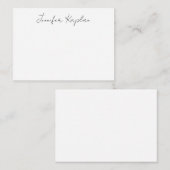 Classical Black & White Minimalist Professional Mitteilungskarte (Vorne/Hinten)