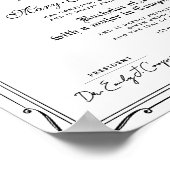 Classical Black White School Certificate Diploma Poster (Ecke)