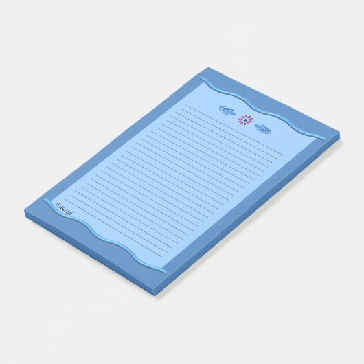 Classical Blue mit Wavy Borders - Lined AH2015 Post-it Klebezettel (angewinkelt)