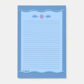 Classical Blue mit Wavy Borders - Lined AH2015 Post-it Klebezettel (Vorderseite)