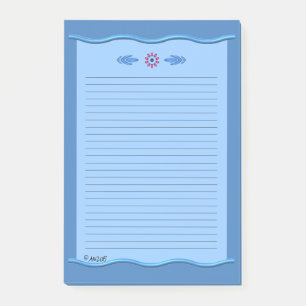Classical Blue mit Wavy Borders - Lined AH2015 Post-it Klebezettel