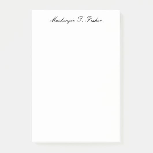 Classical Calligraphy Elegant Plain Black & White Post-it Klebezettel (Vorderseite)
