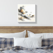 Classical Chinese Ink Wash Clouds - Elegant Grey a Leinwanddruck (Insitu (Schlafzimmer))