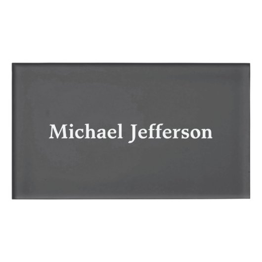 Classical Creative Trendy Dark Grey & White Namenschild (Vorderseite)