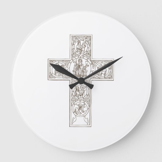 Classical Cross Art Große Wanduhr (Vorderseite)