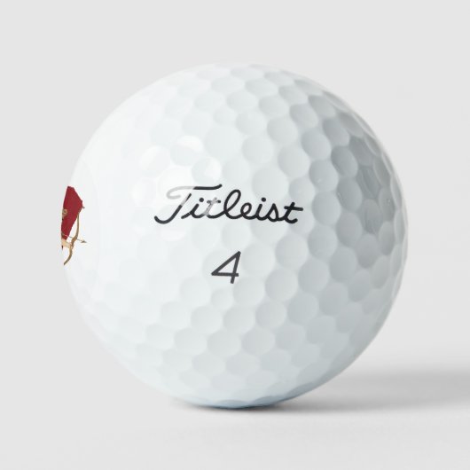 Classical Cupid Romantic Modern Wedding Elegant Golfball (Logo)